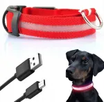 LED-kaelarihm koertele ja kassidele, 40-55 cm, XL, USB