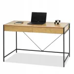 Kirjutuslaud SIMPLE OAK 123 cm sahtlitega, mustade jalgadega