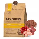 Kuivtoit Grandorf v&auml;ikeste t&otilde;ugude t&auml;iskasvanud koertele 4 lihaga, 1 kg