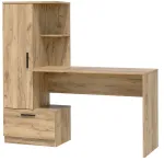 Kirjutuslaud arvutilaua riiuli ja sahtliga, kaasaegsed v&auml;rvid