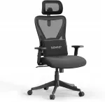 M&auml;ngu- ja kontoritool nimmetoe ja ergonoomilise peatoega, must