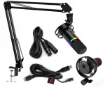 D&uuml;naamiline mikrofon Redragon SOLARA GM307, kardiaalne, RGB, USB-C, XLR