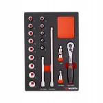 W&uuml;rth t&ouml;&ouml;riistakomplekt, 19 osa, vahuga, 4.4.1, 3/8 tolli