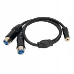 3,5 mm pistik kahe XLR-&uuml;hendusega kaabel 0,5 m