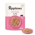 Applaws m&auml;rg kassitoit tuunikala ja krevettidega žel&eacute;es, 70 g