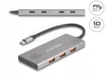 USB jagaja Delock 64313, 7 &uuml;hendust (4x USB-C, 3x USB-A), 10 Gbps, PD 80 W
