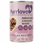 PURRLOVE niiske kassitoit vasikalihaga t&uuml;kikestena, 415 g