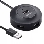USB jagaja Ugreen CR106, 4 pesad, 1 m, must, 4in1, Windows/Mac OS