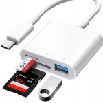 USB 2.0 3in1 kaardilugeja SD/TF adapteri ja 3 USB pesaga
