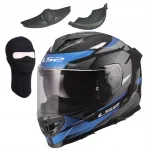 Mootorratturi kiiver LS2 FF818 STORM III KOMAI must/sinine, integraal-, visieriga, suurus L