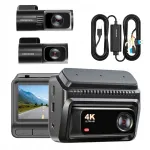 DDPAI Z60T 4K HDR videoregistraator eesmine, tagumine, sisemine, &uuml;henduskomplektiga