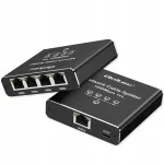 Qoltec Ethernet jagaja, 4x RJ45, 1000 Mb/s, USB-C, alumiinium
