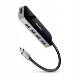 USB-C jagaja AXAGON HMC-6H4A, 4x USB-A, HDMI, PD 100W, 20 cm kaabli