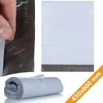 Saatmis&uuml;mbrikud ROSFIX valged, LDPE, 450x600 mm, ribaga, 100 tk.