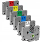 Brother PT-H110, H107B, H105 liimiribade komplekt, TZe231/431/631/731/335/531, 12 mm, 6 tk