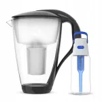 Dafi CRYSTAL Black Classic klaasist veekann sinise 0,5 l pudeliga