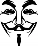 Kleebis autole ANONYMOUS V nagu Vendetta, 12 x 10 cm, taustata