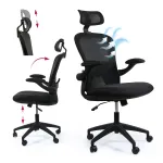 Ergonoomiline t&ouml;&ouml;tool DH8005H-BK must nimmetoega