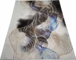 Vaip libisemiskindla p&otilde;hjaga, 140x200 cm, must kuldv&auml;rviga, elutuppa
