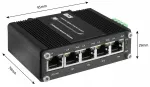 BCS-ISP04G01G t&ouml;&ouml;stuslik PoE l&uuml;liti, 4 gigabit porti, 1 RJ45 uplink, 120W, DIN paigaldus