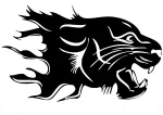 Taustata kleebis BLACK PANTHER, 14 x 23,2 cm, autole, mootorrattale, s&uuml;learvutile, kiivrile