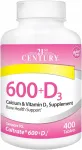 Toidulisand 21st Century Calcium 600 mg + D3, 400 tabletti