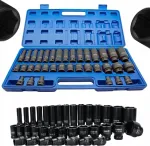 Kuusnurksete otsikute komplekt, 8&ndash;32 mm, 6-kant, CR-MO