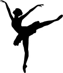 Kleebis autole, kiivrile v&otilde;i s&uuml;learvutile &bdquo;Dance Ballerina&ldquo;, 18 x 15,6 cm