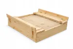 Puidust lukustatav liivakast pinkidega, 120x120x25 cm, 2-&uuml;hes, paksud lauad