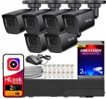 IP valvekomplekt 4MPX 6 PoE kaamerat 2K+ MUST v&auml;line HDD Hikvision