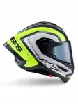 Mootorrattakiiver ALPINESTARS SUPERTECH R10 ARIUS, s&uuml;sinikkiust, kollane fluorestsents