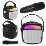 Kaasaskantav Adler karaokek&otilde;lar mikrofoniga, SD/USB/AUX/Bluetooth, h&auml;&auml;le muutmise funktsiooniga