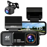 Autokaamera 4K ULTRA HD GPS WiFi 170&deg; nurga esikaamera ja tagakaamera