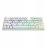 Juhtmevaba mehaaniline klaviatuur Savio PHENIX WHITE Gateron Yellow l&uuml;lititega, ABS