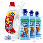 Pesugeeli ja pesupehmendaja komplekt REX Colour Wash 3 l + Sommerwind 3 x 1 l