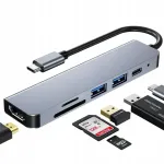USB jagaja Renew Force, USB-C, 6 porti, SD ja TF kaartide lugeja, s&uuml;learvutile