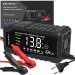 Laadija Qoltec 52494 12V 6A AGM, GEL, LiFePO4 LCD-ekraaniga mikroprotsessoriga