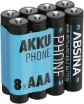 AAA t&uuml;&uuml;pi NiMH patareid, 800 mAh, Gigaset A415/C430 telefonidele, 8 tk