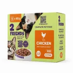 2 Friends m&auml;rg kassipoegade toit kanaga, 80% lihabatoonide kastmes, 12 x 85 g