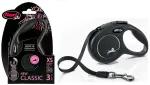 Koerarihm FLEXI XS, must, 3 m, kuni 12 kg