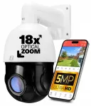 P&ouml;&ouml;ratav IP-kaamera PoE-ga, 5MP, heli, 18x optiline suum, IP67, IR kuni 80 m