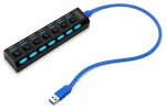 7-pesaline HUB USB 3.0 jagaja, 5 Gb/s, Plug & Play