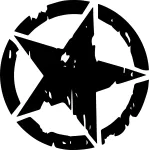 Auto kleeps STAR PUNISHER US Army, 12 x 12 cm, taustata