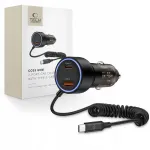 TECH-PROTECT CC05 auto laadija, 2 USB PD 60W, kaabliga, must