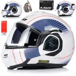 Motorrattakiiver LS2 FF906 Advant Cooper, valge/sinine, avatav