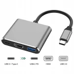 USB-C jagaja MACSEO 3-&uuml;hes: HDMI 4K, USB 3.0, PD, s&uuml;learvutile, telefonile, m&auml;ngukonsoolile
