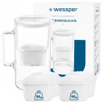 Veefilter kann WESSPER D2, boorosilikaatklaas, 3 l, 5 Aquamax filtriga