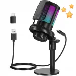 RGB mikrofon arvutile ja m&auml;ngukonsoolidele vaigistamisnupuga