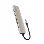 Alumiiniumist USB-C hub Epico 6-in-1, 100W, valge