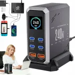 240W GaN mitme seadme laadija iPhone, iPad, Samsung Galaxy ja Nintendo jaoks